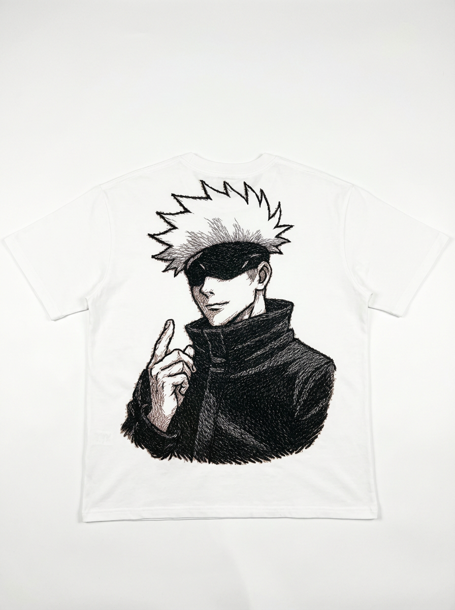 CAMISETA GOJO JJK OVERSIZE BLANCA