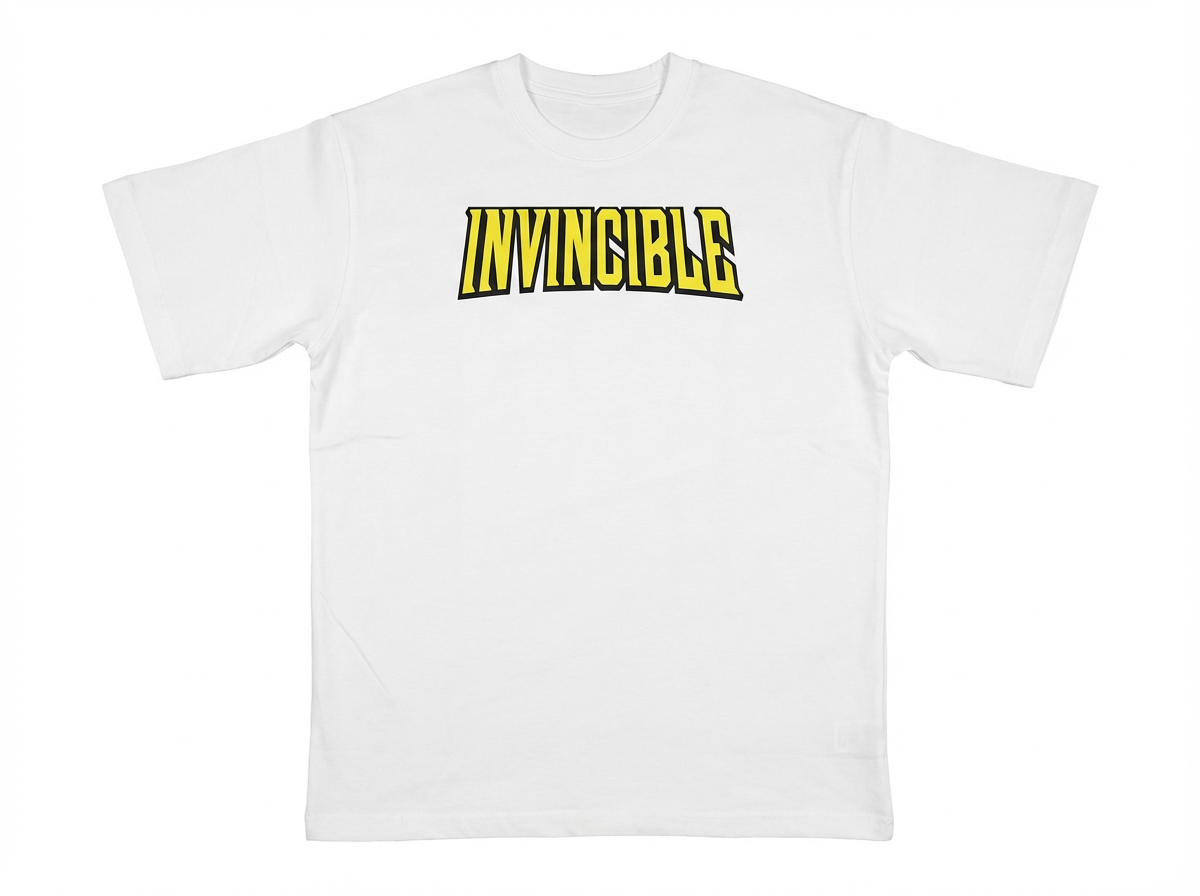 CAMISETA INVINCIBLE OVERSIZE BLANCA 250GSM