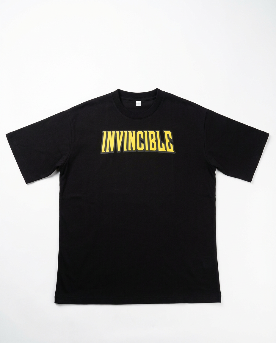 CAMISETA INVINCIBLE OVERSIZE NEGRA 250GSM